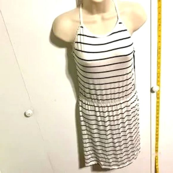 Romper Dress Blue White Stripes Nautical Summer by EMME JORDON Womens Small - Picture 3 of 13